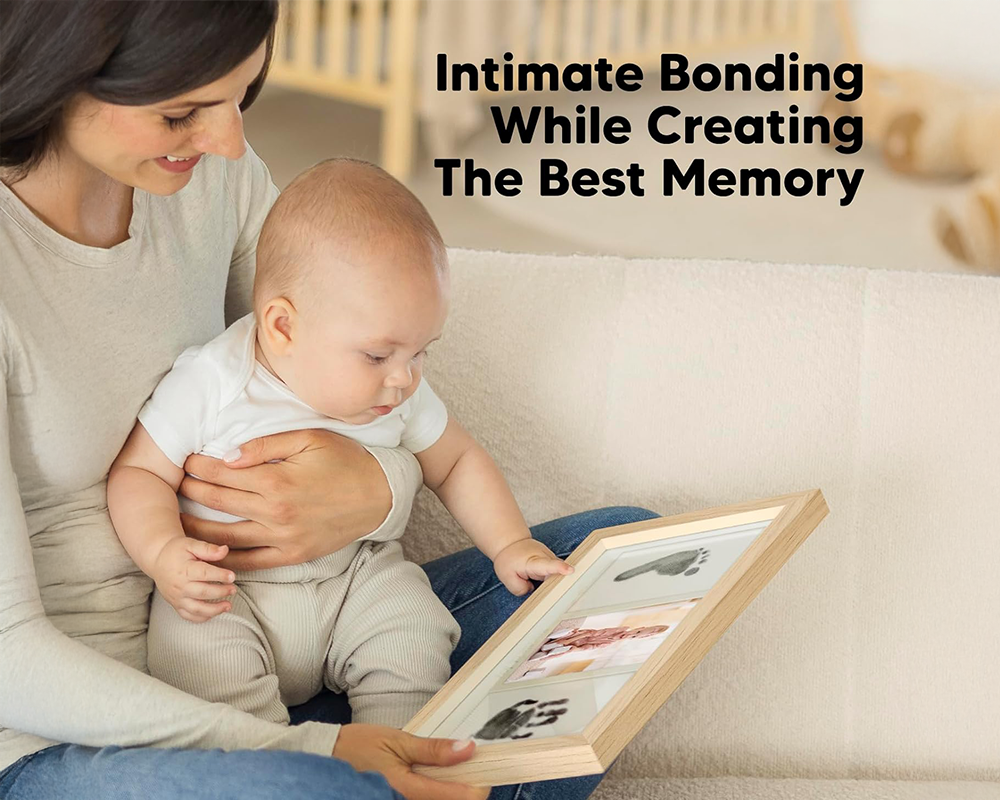 Baby Hand and Footprint Kit – No Mess Ink Pad, Baby Keepsake Frame, Safe & Easy for Newborns and Toddlers