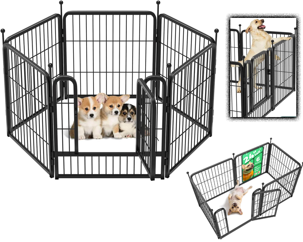 Dog Playpen Outdoor 80x100cm – 6 Panel Dog Playpen Outdoor Fence Kit