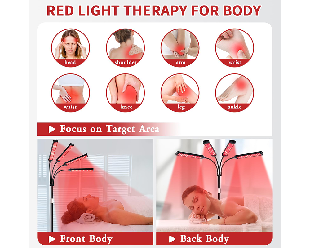 Red Light Therapy Lamp 4 Heads – Infrared Red Light Therapy Lamp