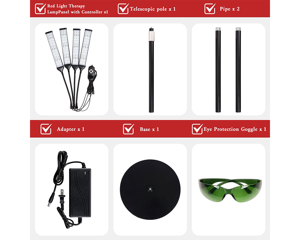 Red Light Therapy Lamp 4 Heads – Infrared Red Light Therapy Lamp