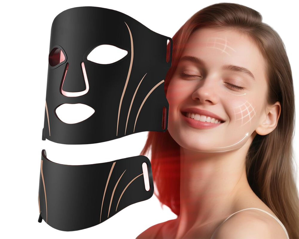 LED Face & Neck Therapy Mask with 7 Color Light Modes, Rechargeable
