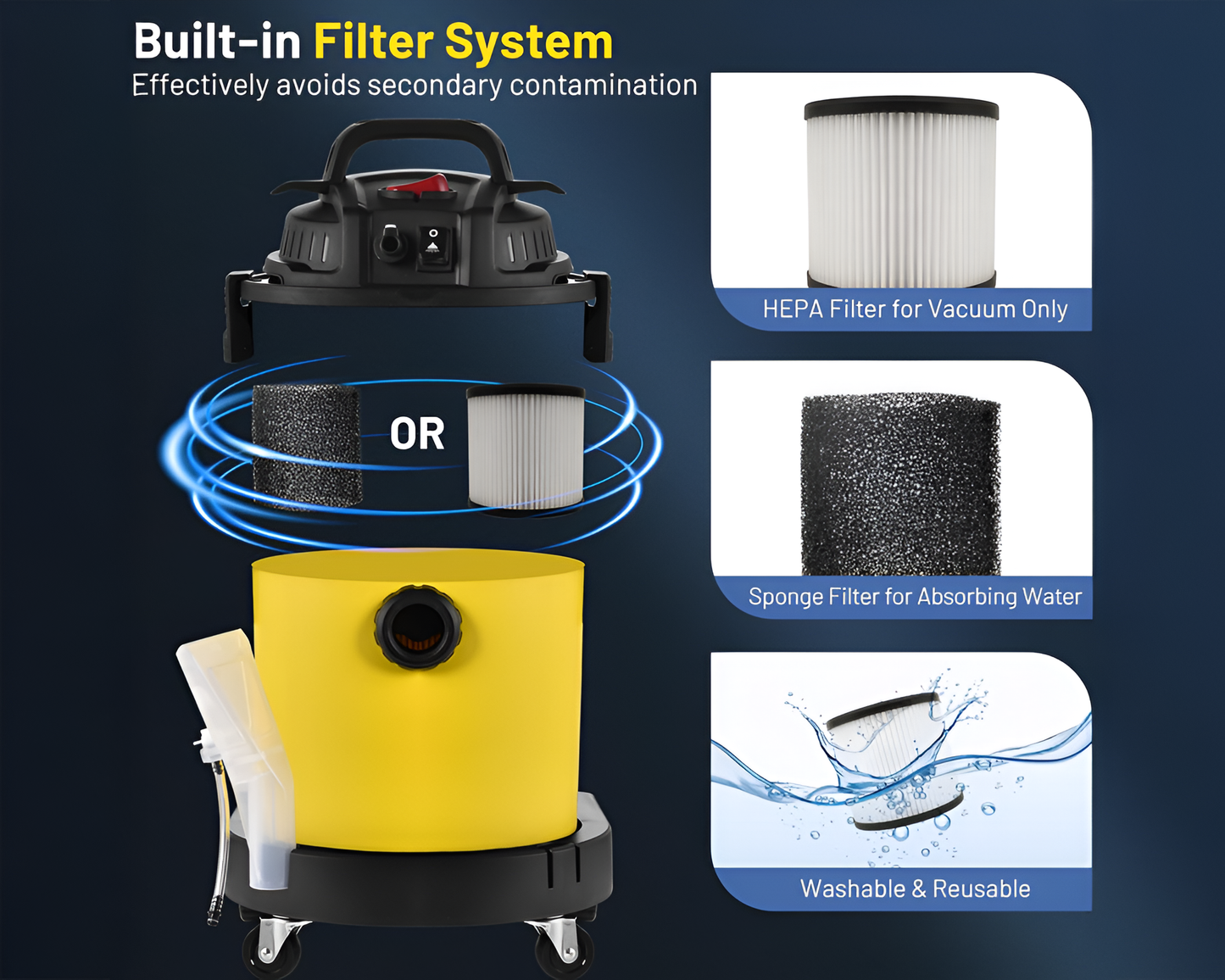 Carpet Cleaner Machine Portable Wet Dry Carpet Cleaner Machine 5.5HP