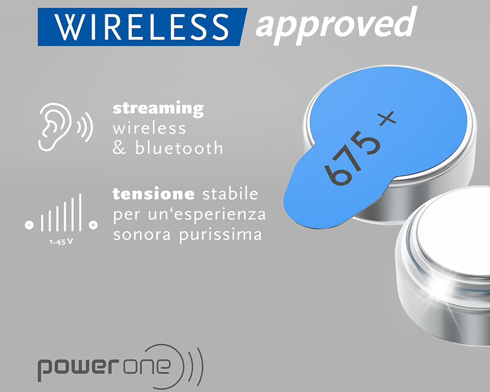 Powerone Size 675 Hearing Aid Battery Mercury-Free Pack of 60