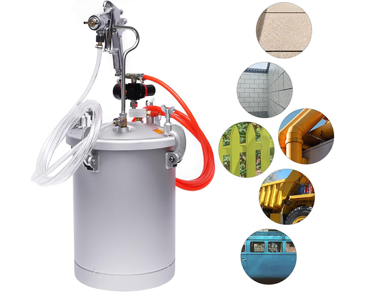 15 Lt Pressure Pot Set Spray Gun Tank Hose Gauge DIY House Paint Air Tools