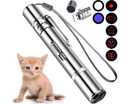 Cat Toy UV Torch Pen - Rechargeable Laser Cat Toy for Pet Training