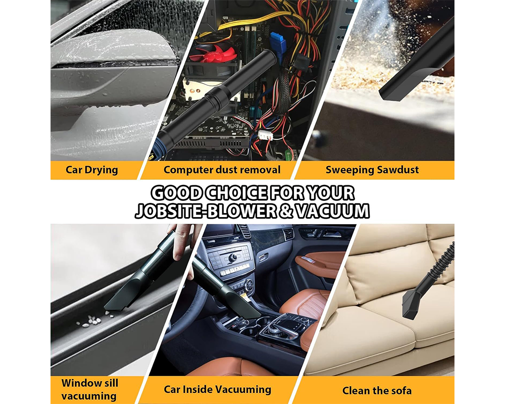 Cordless Leaf Blower for Bosch CORE18V Battery – High Performance Brushless Motor, 2-in-1 Blower & Vacuum