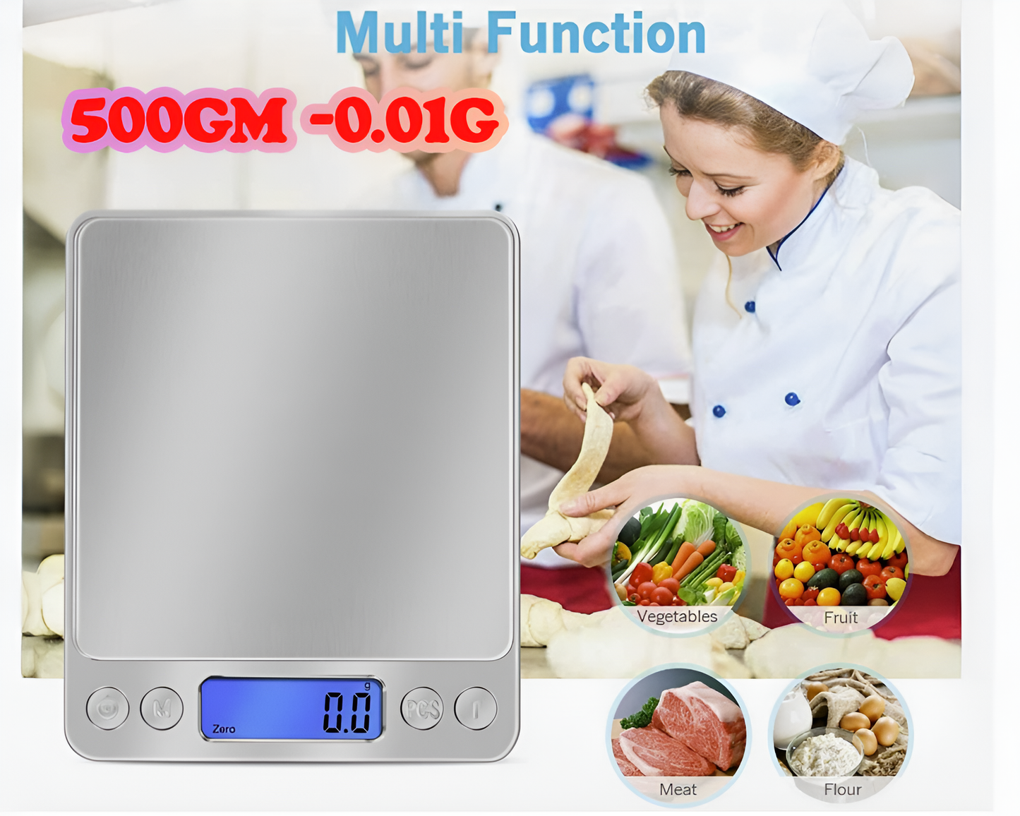 Digital Kitchen Scale – Mini Pocket Scale with 500g Capacity and 0.01g Precision