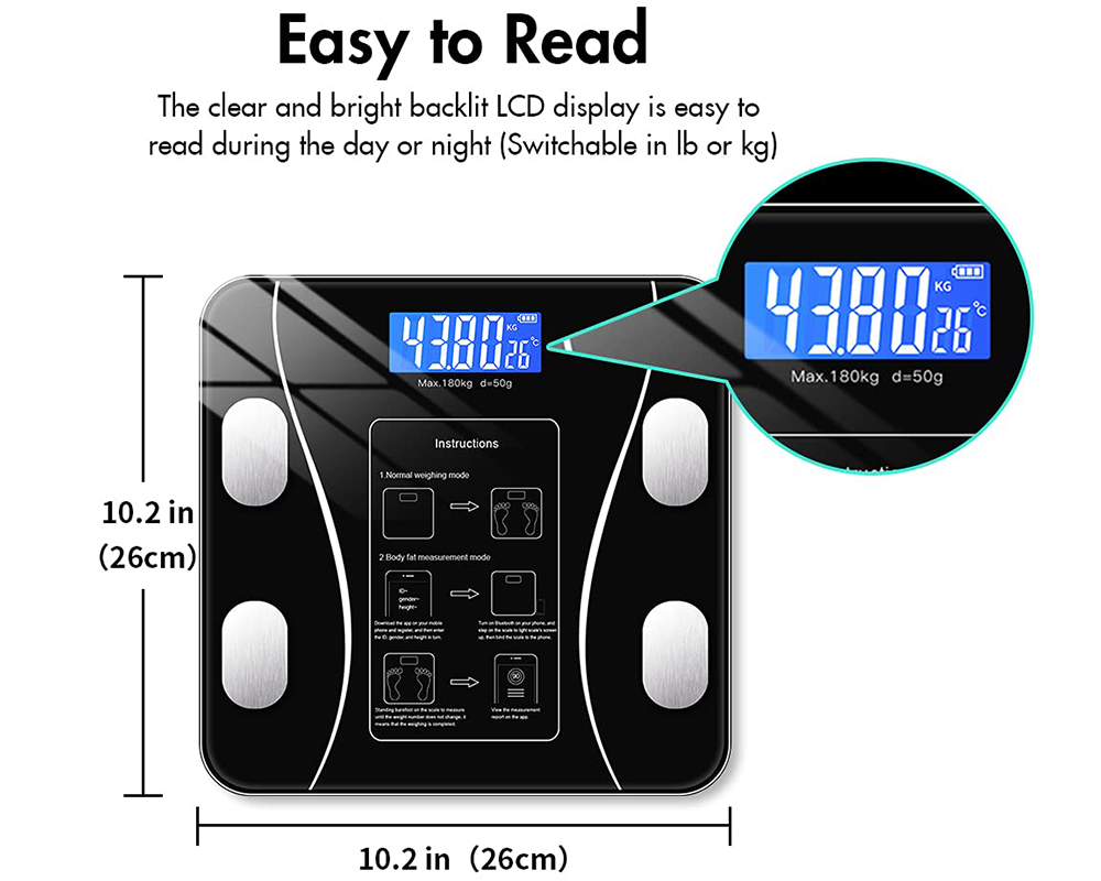 Bluetooth Scale – Electronic Smart Body Weight Scale with APP Connectivity