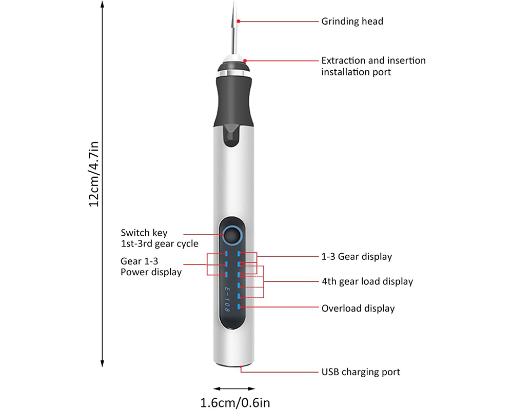 Electric Engraving Pen – Cordless Engraver Tool, Micro Carving Pen, Rechargeable Engraver Machine