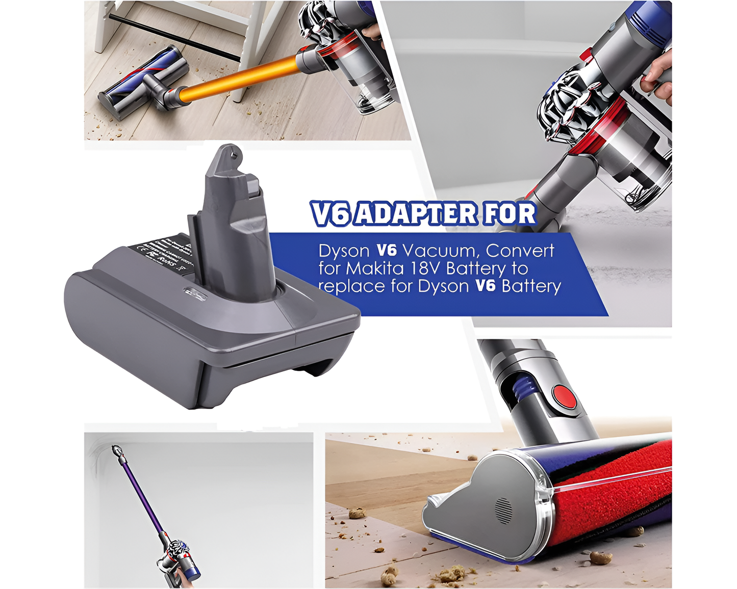 Adapter for Dyson V6 Battery Converter Adapter for Dyson V6 Battery 18V Makita