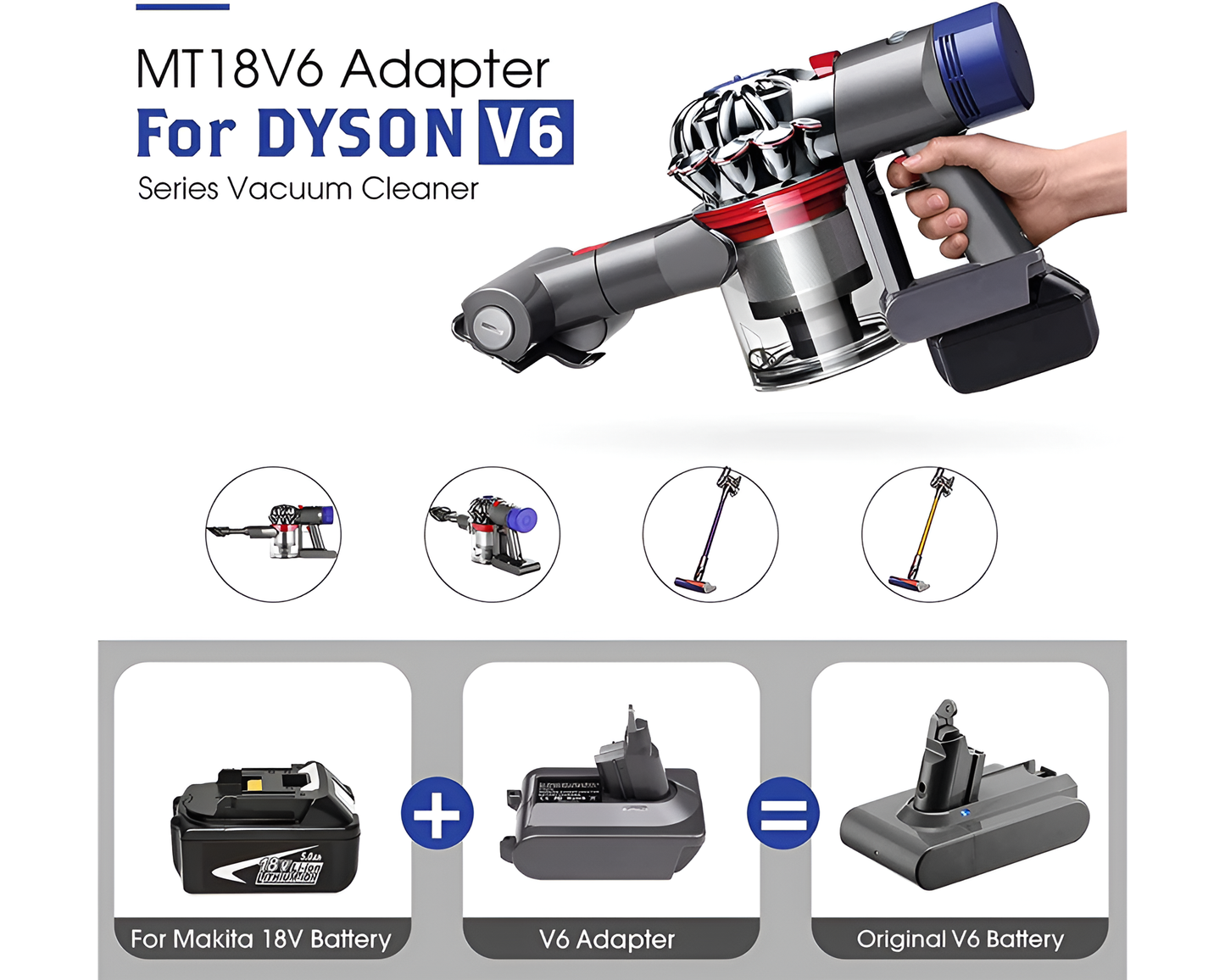 Adapter for Dyson V6 Battery Converter Adapter for Dyson V6 Battery 18V Makita