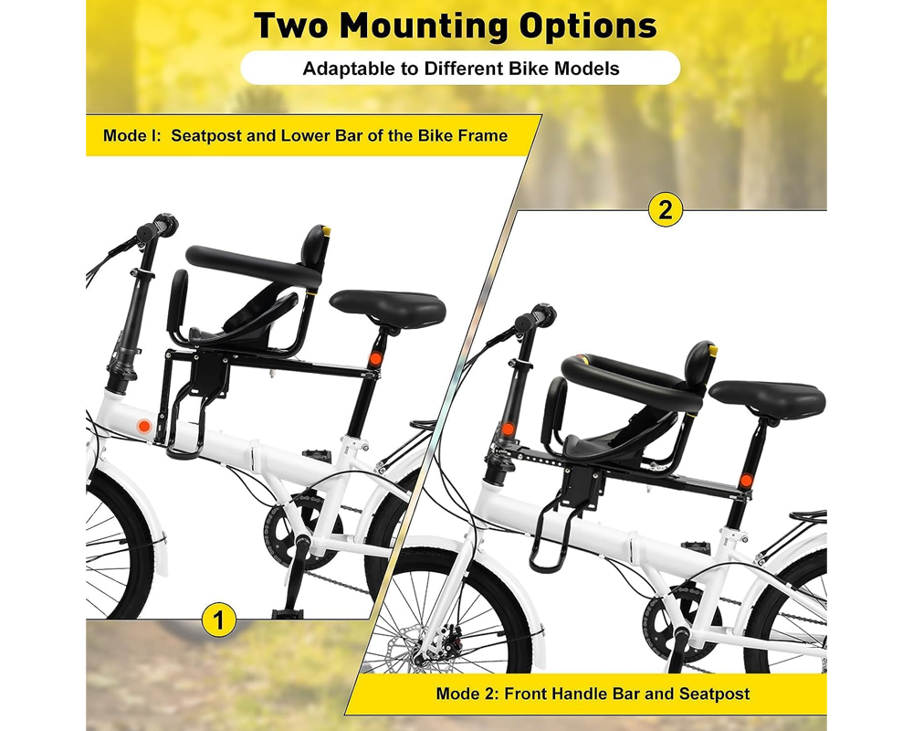 Front Baby Bike Seat – Folding Front Baby Bike Seat with Backrest