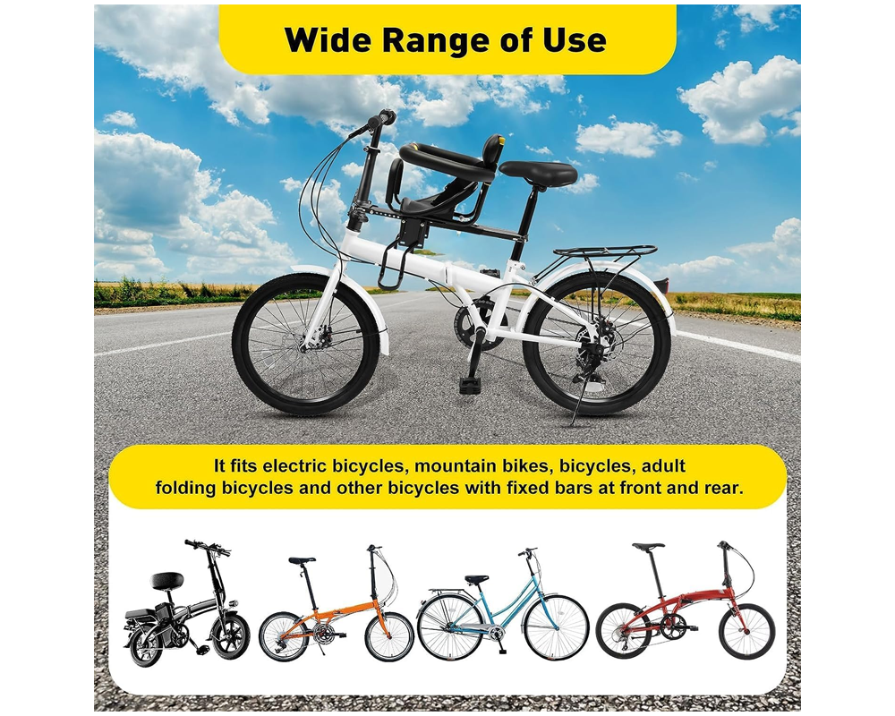 Front Baby Bike Seat – Folding Front Baby Bike Seat with Backrest