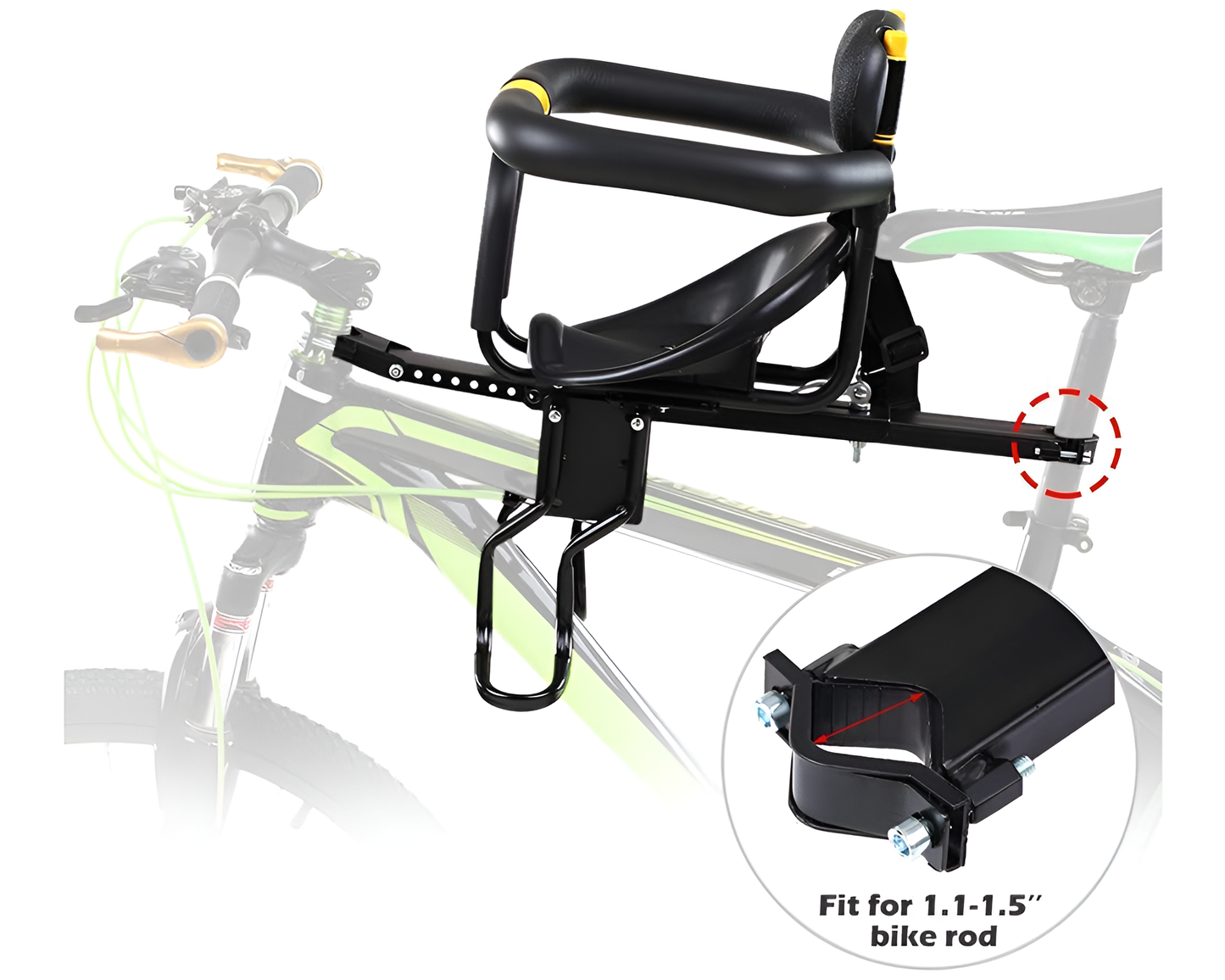 Front Bike Seat – Folding Front Bike Seat with Backrest