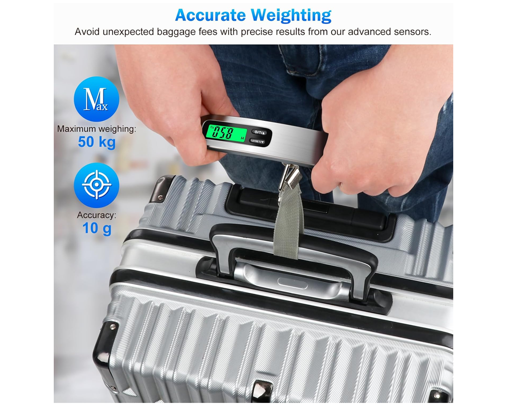 Digital Luggage Scale 50KG – Travel Digital Luggage Scale with LCD