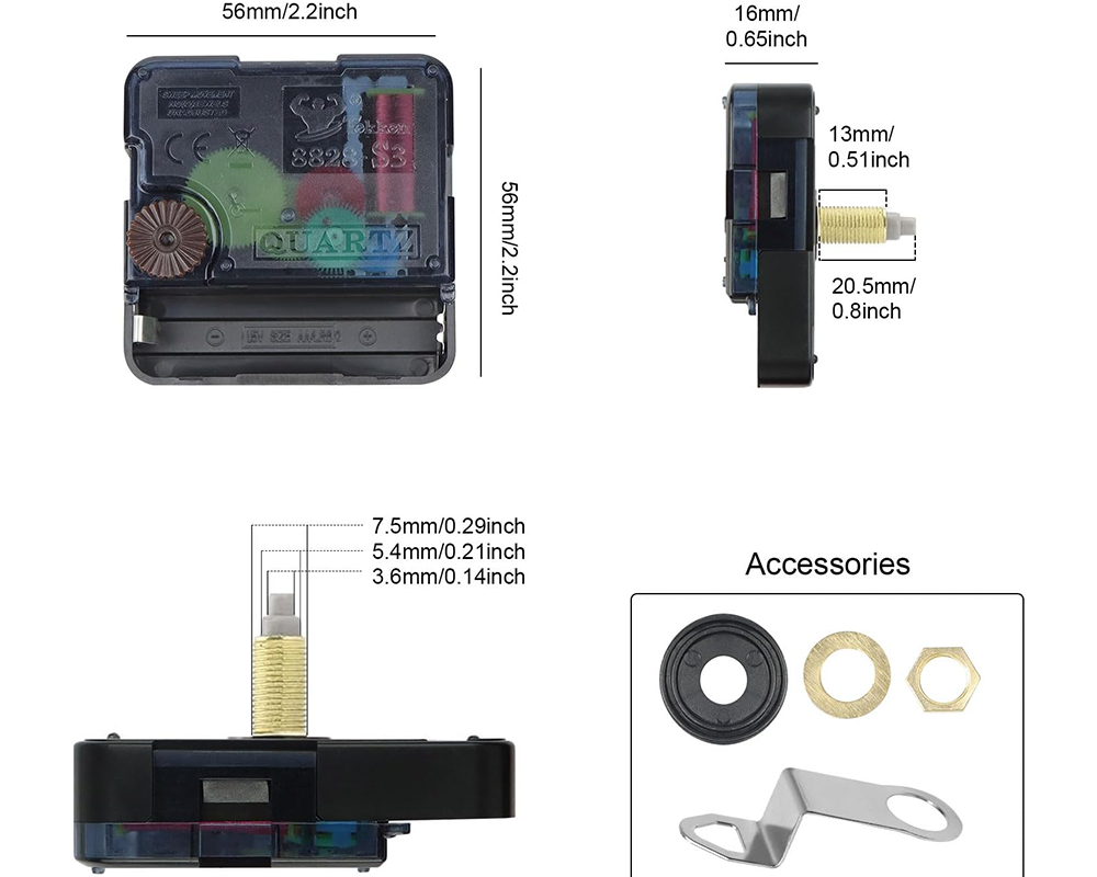 Silent Quartz Clock Mechanism Movement – DIY Wall Clock Motor Replacement with Hands
