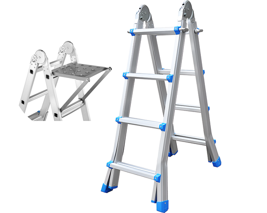 Telescopic Ladder – 4m Telescopic Ladder with Platform & Hinges