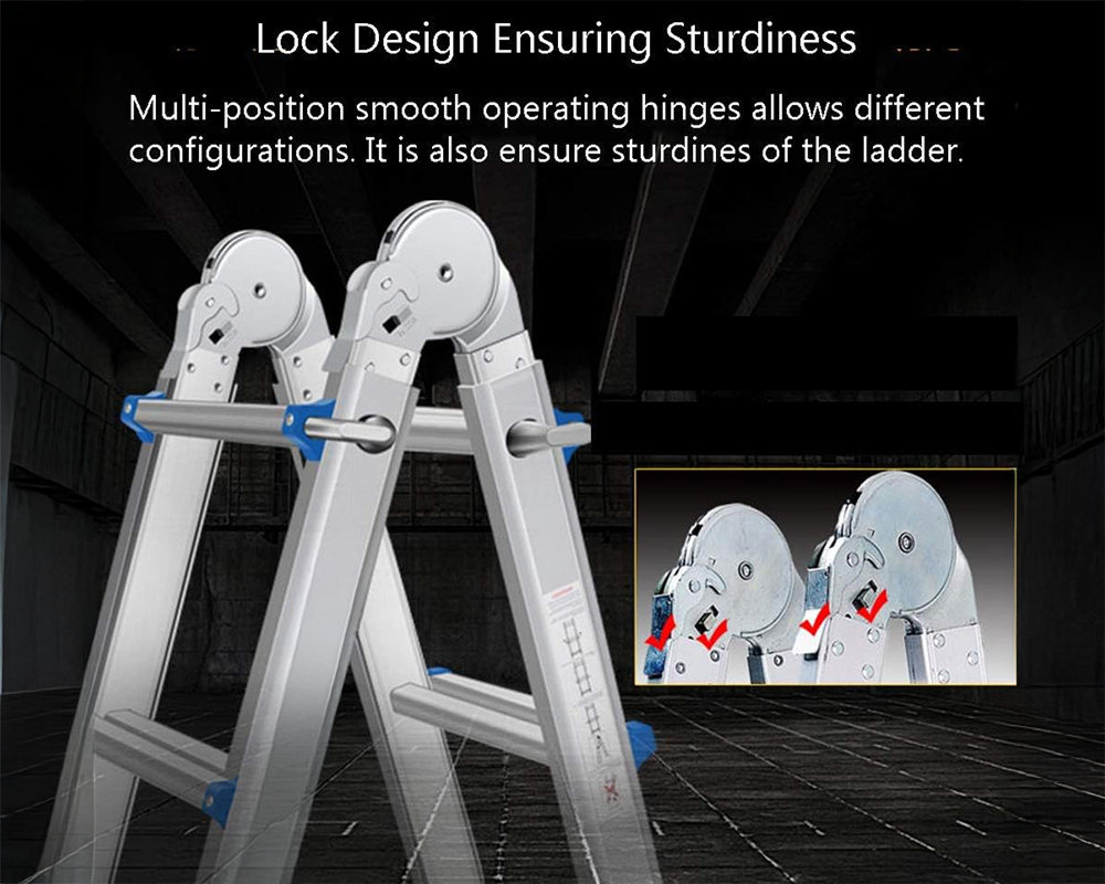 Telescopic Ladder – 4m Telescopic Ladder with Platform & Hinges