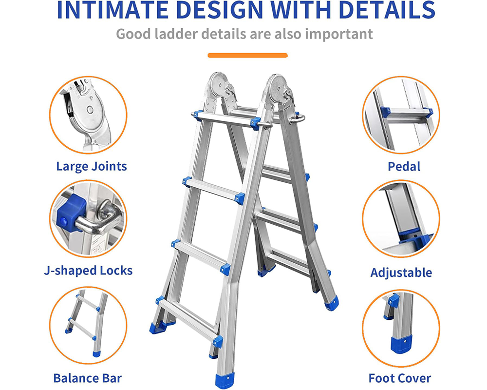 Telescopic Ladder – 4m Telescopic Ladder with Platform & Hinges