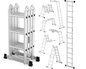 Telescopic Ladder – Aluminium Extension Folding Ladder, Portable 3.6M Silver