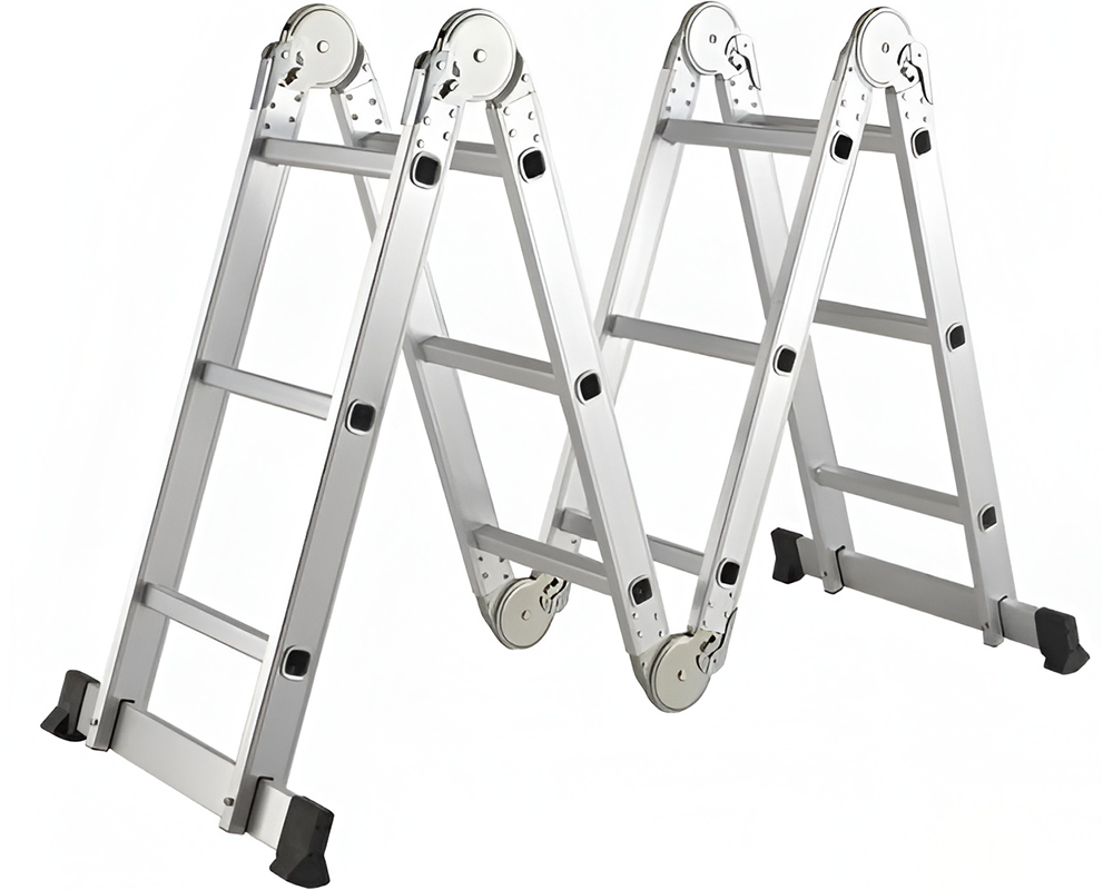Telescopic Ladder – Aluminium Extension Folding Ladder, Portable 3.6M Silver