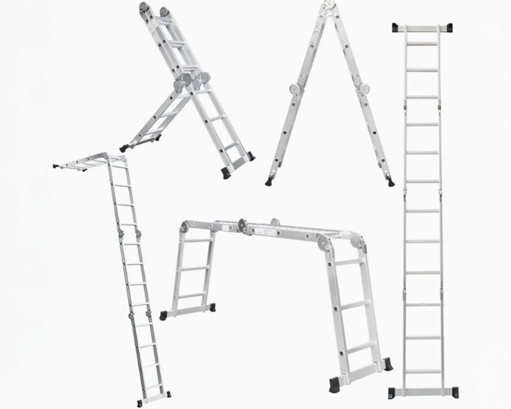 Telescopic Ladder – Aluminium Extension Folding Ladder, Portable 3.6M Silver