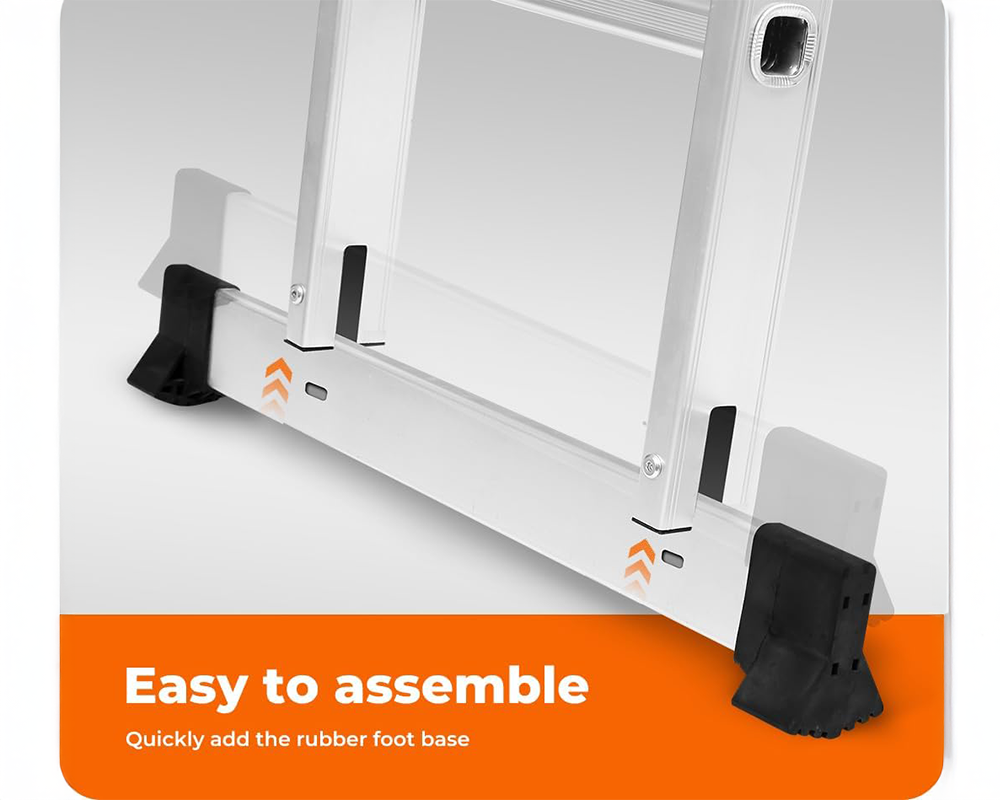 Telescopic Ladder – Aluminium Extension Folding Ladder, Portable 3.6M Silver