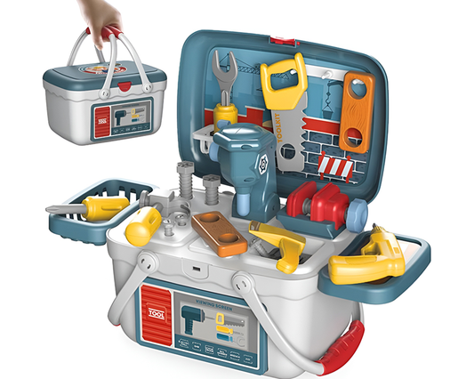 Carpenter Toy Tool Set Kids 2-in-1 Carpenter Toy Tool Set with Tools & Bench