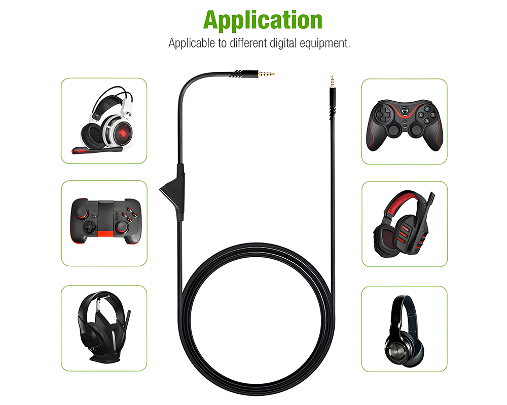 Audio Cable Cord – Replacement Volume Control Cable for Astro A10 A30 A40 Gaming Headset 2M