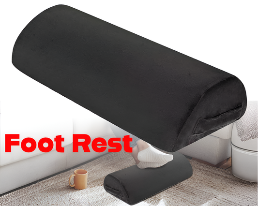 Foot Rest Under Desk – Ergonomic Memory Foam Adjustable Footrest for Office & Home Comfort Black