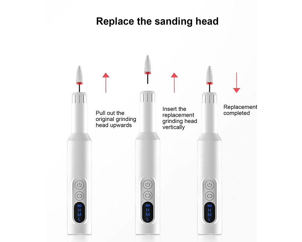 Electric Nail Drill Kit – Cordless Nail File Manicure Pedicure Set with 6 Bits & Charging Base