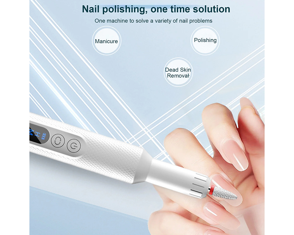 Electric Nail Drill Kit – Cordless Nail File Manicure Pedicure Set with 6 Bits & Charging Base