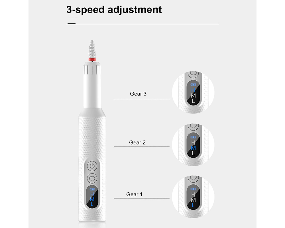 Electric Nail Drill Kit – Cordless Nail File Manicure Pedicure Set with 6 Bits & Charging Base