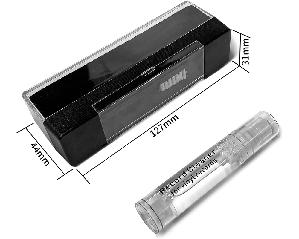 Record Cleaning Kit – Velvet Brush, Stylus Brush & Anti Static Spray for Vinyl Turntables