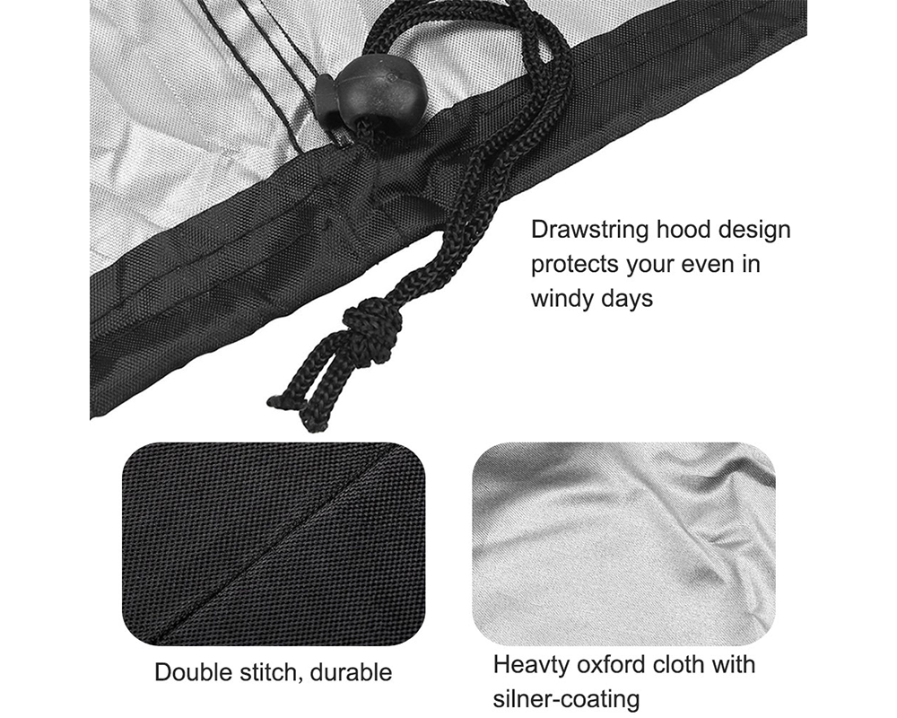 BBQ Gas Grill Cover – Heavy Duty Waterproof UV & Dust Resistant Outdoor Barbecue Protector Black