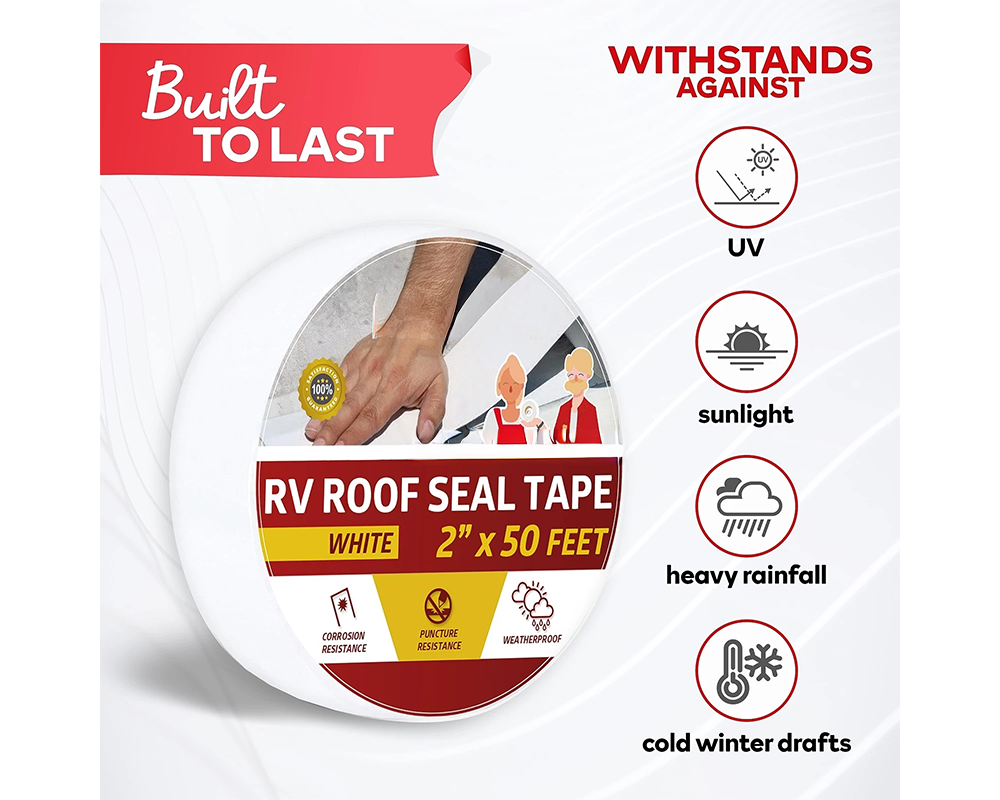 RV Roof Sealant Tape – 2" x 50ft Waterproof Leak Repair Tape for Camper, Trailer & Motorhome