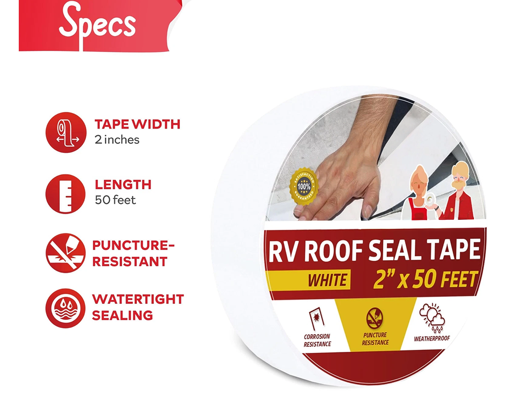 RV Roof Sealant Tape – 2" x 50ft Waterproof Leak Repair Tape for Camper, Trailer & Motorhome