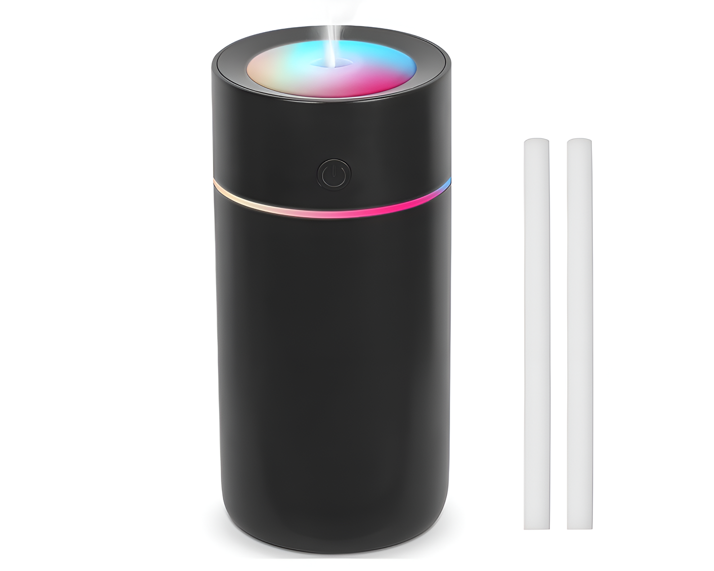 USB Portable Humidifier – 320ml Quiet Cool Mist Air Humidifier with LED Night Light for Home & Office