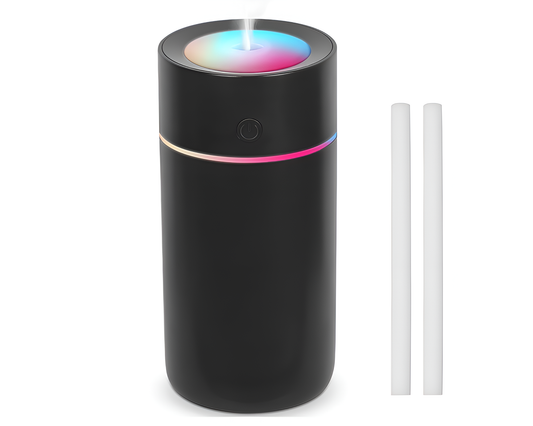 USB Portable Humidifier - 320ml Quiet Cool Mist Air Humidifier with LED Night Light for Home & Office