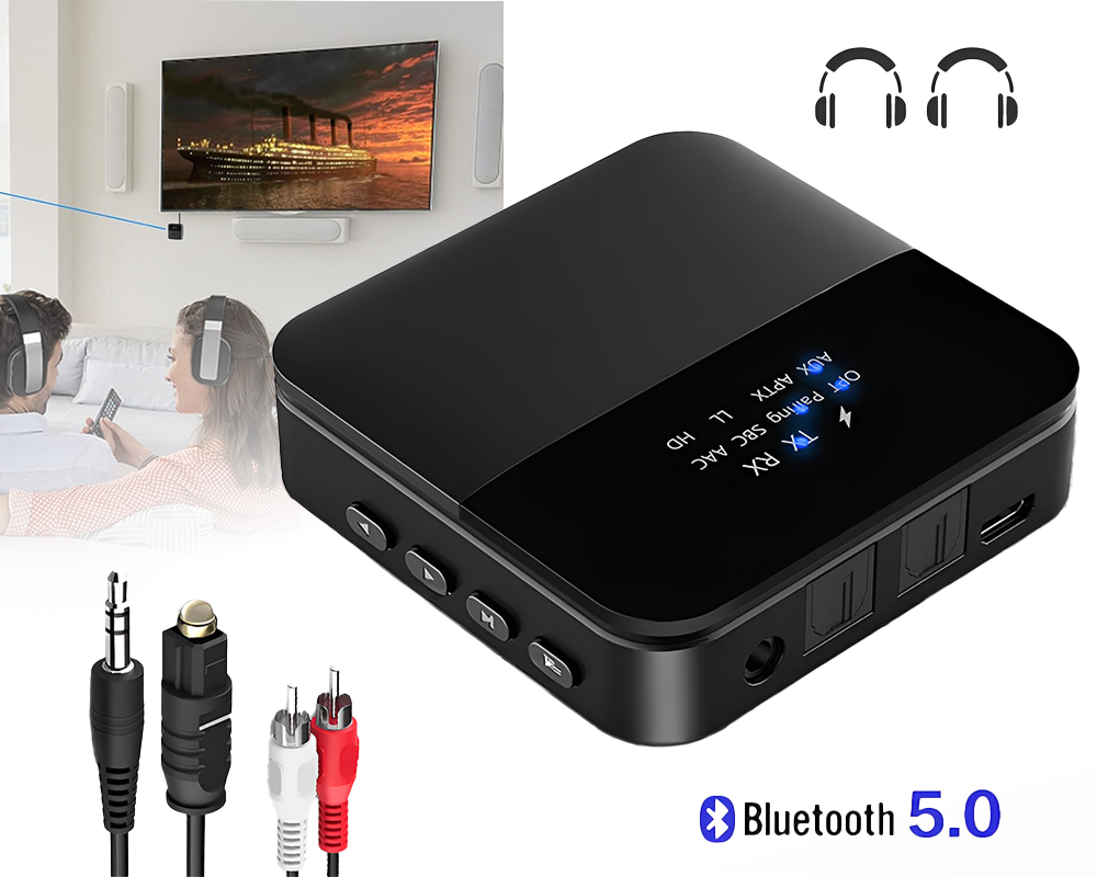 2 in 1 Bluetooth 5.0 Transmitter Receiver 3.5mm AUX Wireless Audio Adapter