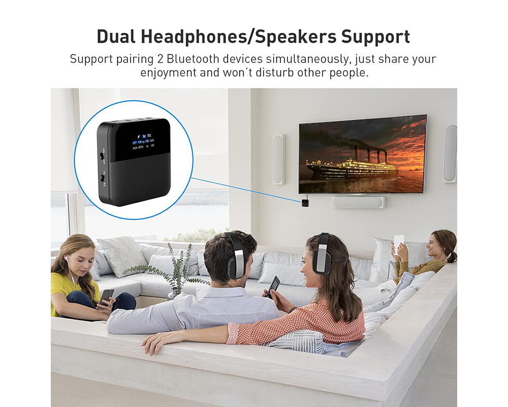2 in 1 Bluetooth 5.0 Transmitter Receiver 3.5mm AUX Wireless Audio Adapter