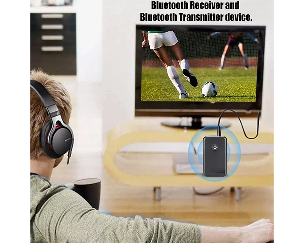 Bluetooth 5.0 Transmitter Receiver – 2-in-1 Wireless Audio Adapter with 3.5mm AUX for TV, PC & Car