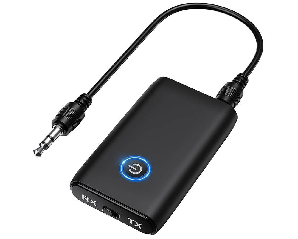 Bluetooth 5.0 Transmitter Receiver – 2-in-1 Wireless Audio Adapter with 3.5mm AUX for TV, PC & Car