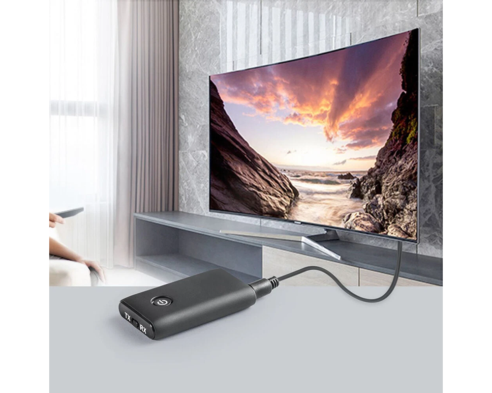 Bluetooth 5.0 Transmitter Receiver – 2-in-1 Wireless Audio Adapter with 3.5mm AUX for TV, PC & Car