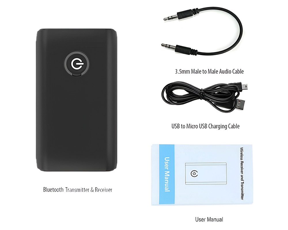 Bluetooth 5.0 Transmitter Receiver – 2-in-1 Wireless Audio Adapter with 3.5mm AUX for TV, PC & Car