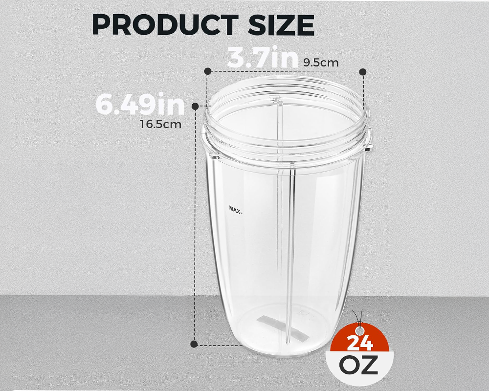 NutriBullet Replacement Cup – 24oz (710ml) Juicer Mug Compatible with 600W & 900W Blender Models