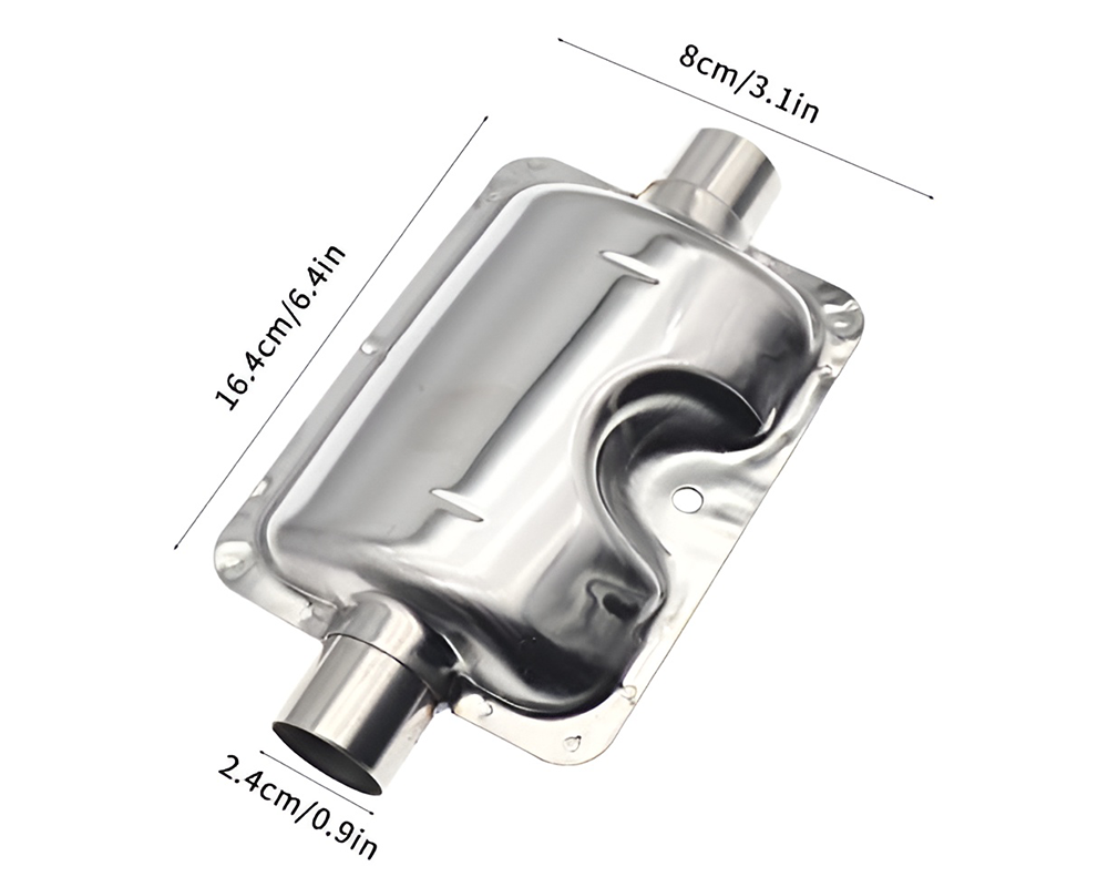 Diesel Air Heater Muffler – 24mm Stainless Steel Exhaust Silencer Kit with Clamps & Bracket