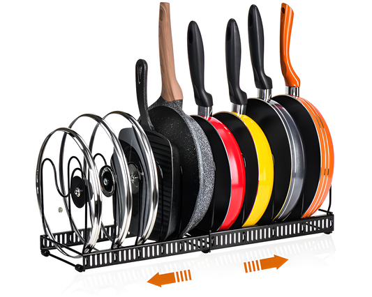 10 Adjustable Compartments Cookware Holder for Pantry or Cabinet