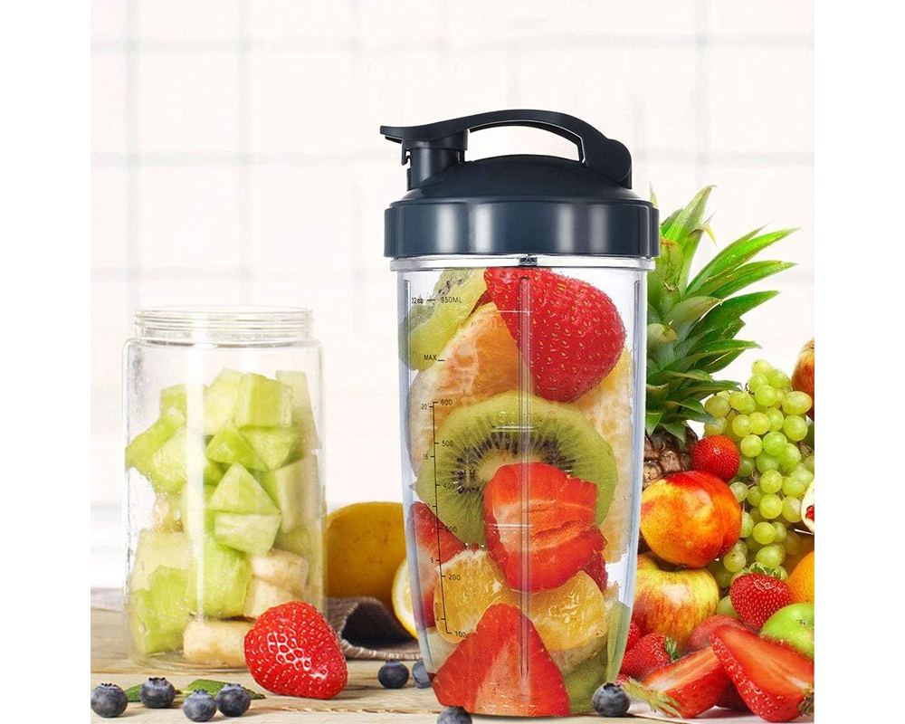 32oz NutriBullet Replacement Cups – 2 Pack Tall Blender Mugs with Lids for 600W & 900W Models