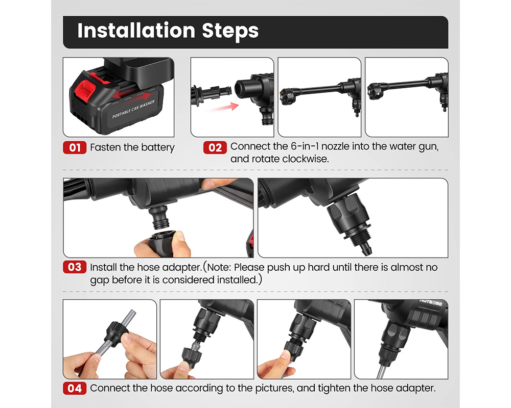 High Pressure Washer Gun Cordless High Pressure Washer Gun for Car & Garden